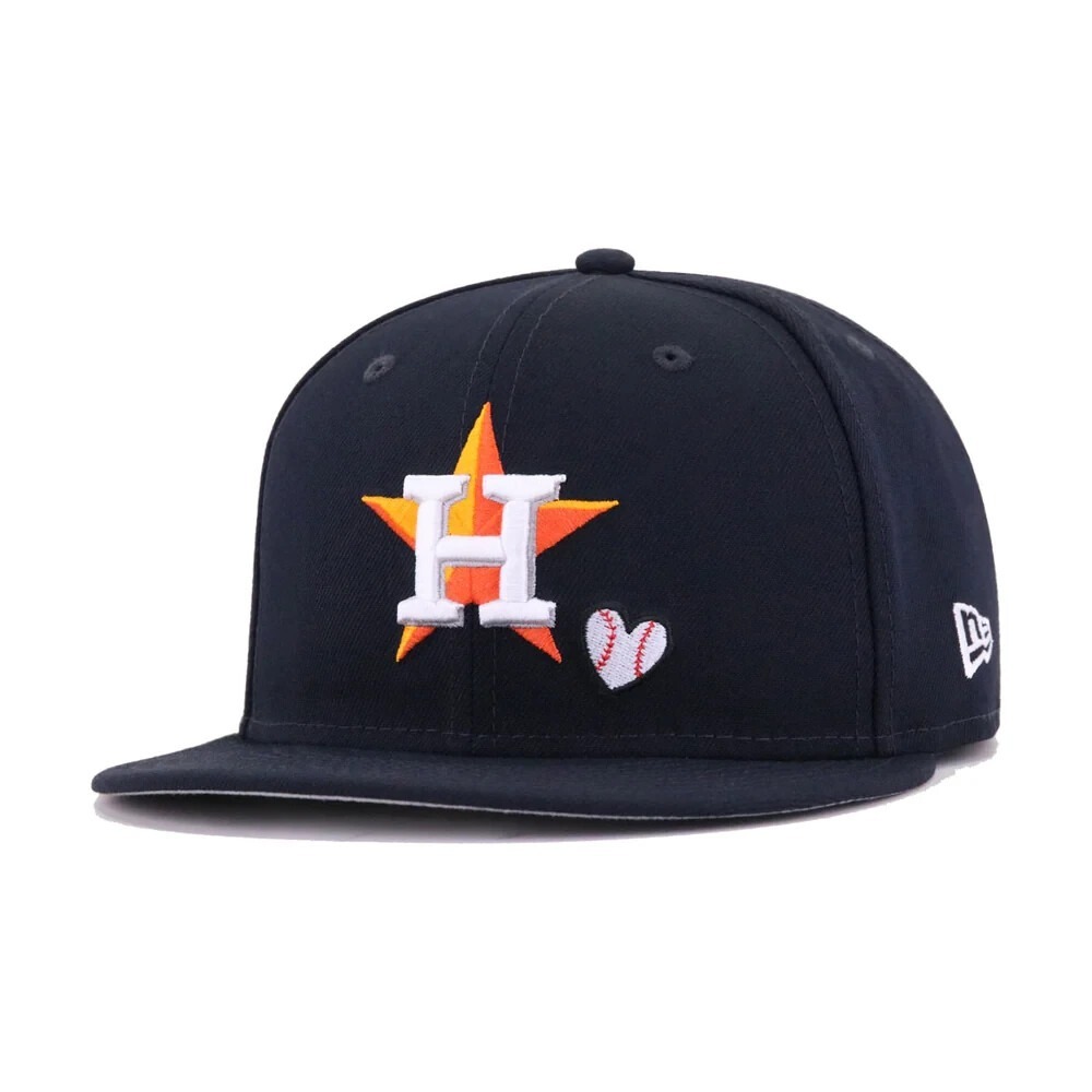 Houston Astros New Era 2017 World Series Navy Heart 59FIFTY Fitted Hat Size 8